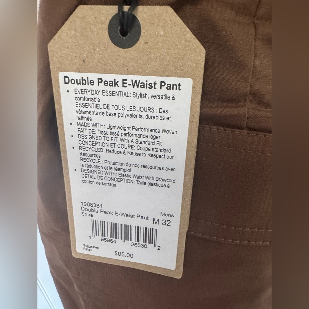 NWT Prana Double Peak E-Waist Pants~Shire Brown~Medium - Picture 4 of 6